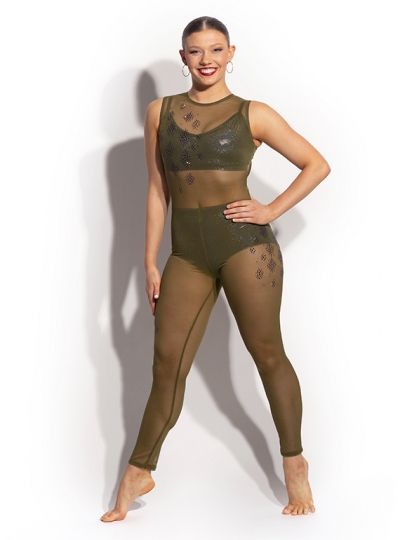 Snakeskin Mesh Unitard Set