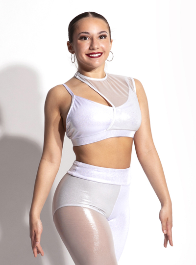 Carson Metallic Mesh Crop