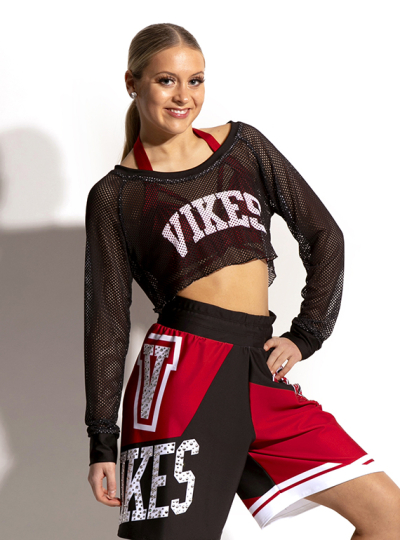 Pop Mesh Crop Sweatshirt
