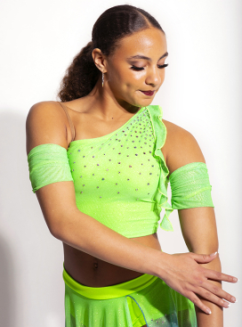 Ruched Glitter Mesh Arm Bands