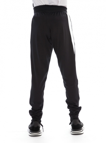 Men's black track cheap pants with white stripe
