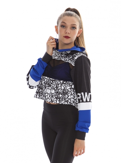 Micah Cropped Hoodie Graffiti